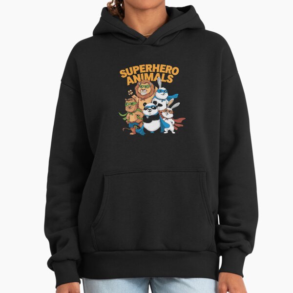 Superhero Animals – Cute Cartoon Animal Hero Kids Design Hoodie