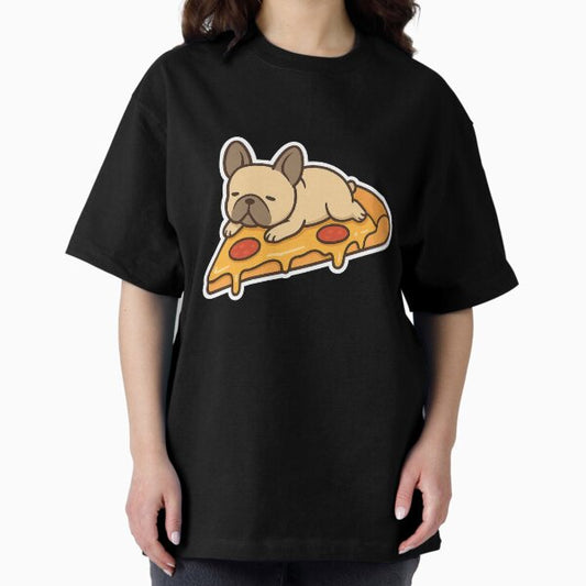 Frenchie Pizza Slice – Kawaii Bulldog Food Mashup Sticker T-Shirt