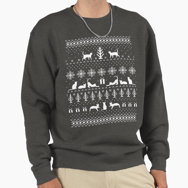Kitty Cat Christmas Sweater Pattern Sweatshirt