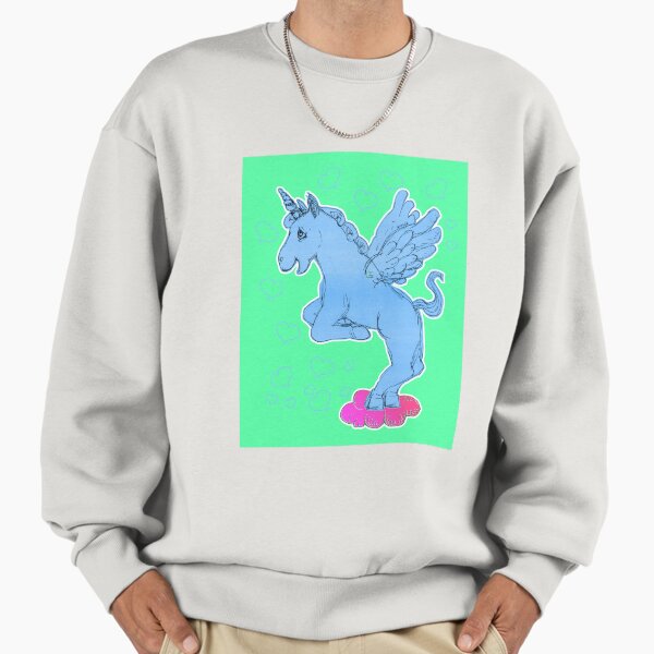 Loving Unicorn Horse On A Cloud (Original Drawing by ACCI) Sweatshirt