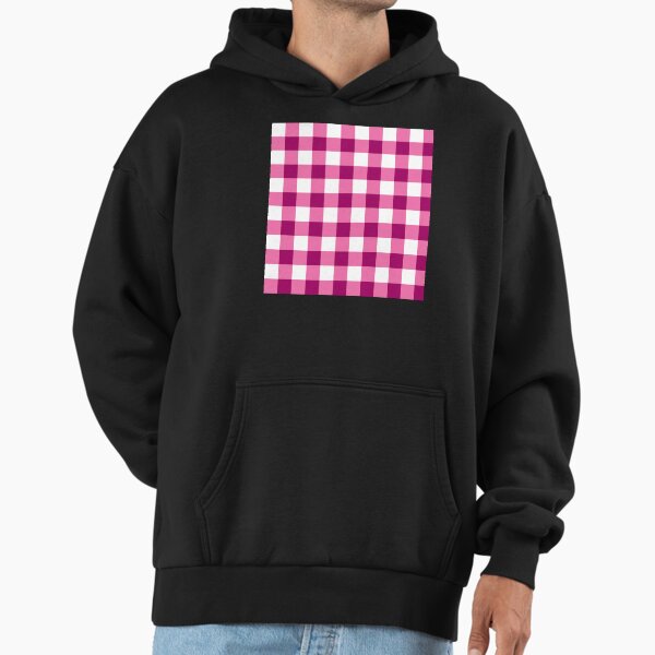 Modern Vintage Magenta White Gingham pattern Hoodie