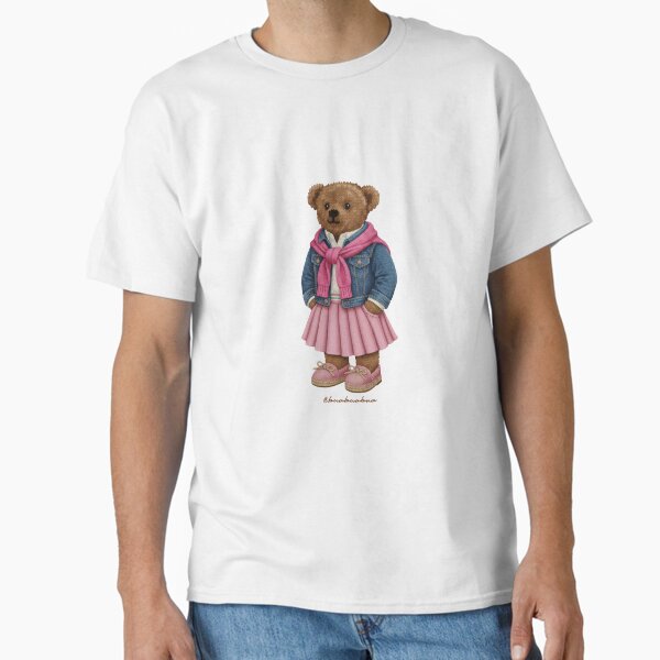 Cute Pink Preppy Old Money Teddy Bear T-Shirt