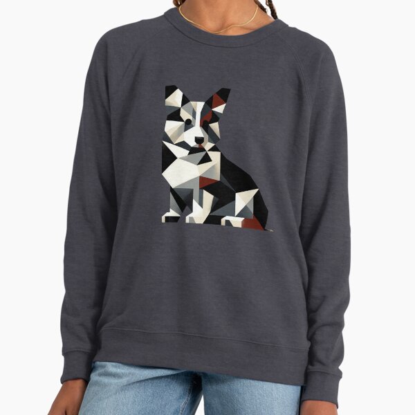 Abstract Design Tricolor Corgi Lightweight Sweatshirt