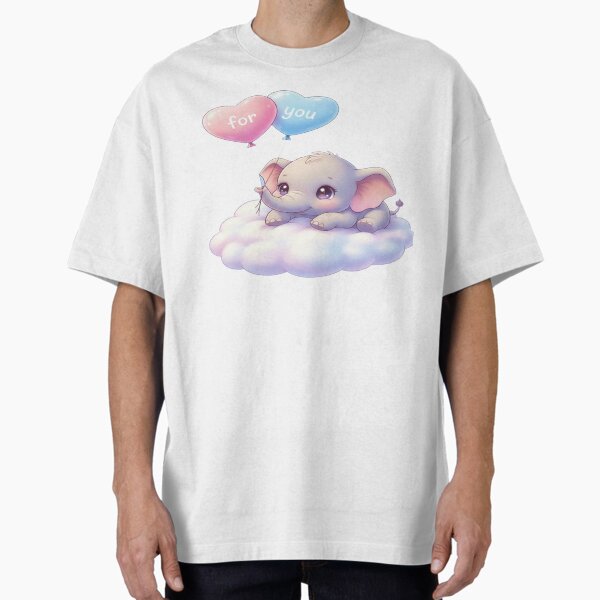 Cute Elephant with Heart Balloons T-Shirt
