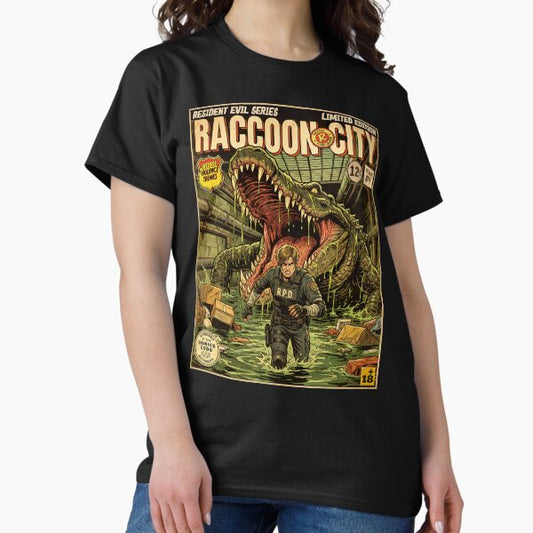 Resident Evil 2 Leon Vintage Comic Cover Art T-Shirt