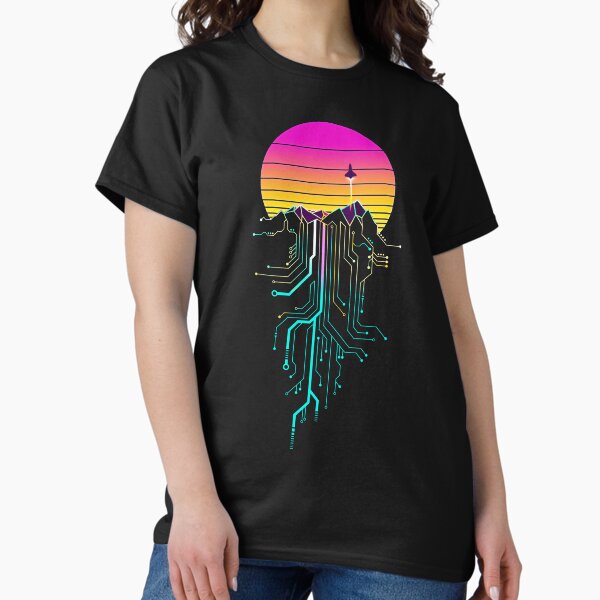 Synth Mountain Sunrise T-Shirt