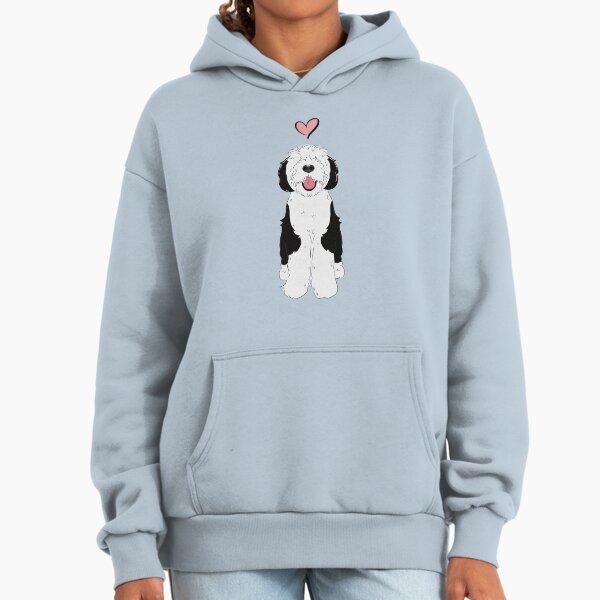LOVE Black and White Sheepadoodle 6 - navy Hoodie