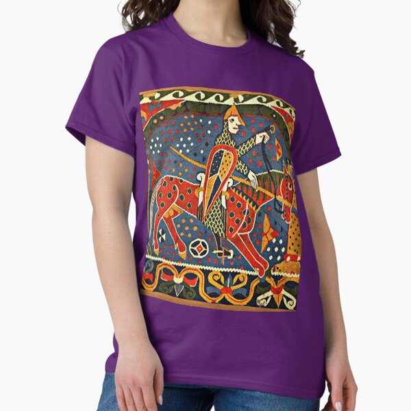 NORWEGIAN BALDISHOL TAPESTRY , Medieval Knight Horseback T-Shirt