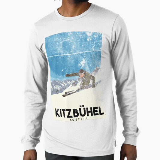 Ski Kitzbühel Austria (eroded) Long Sleeve T-Shirt