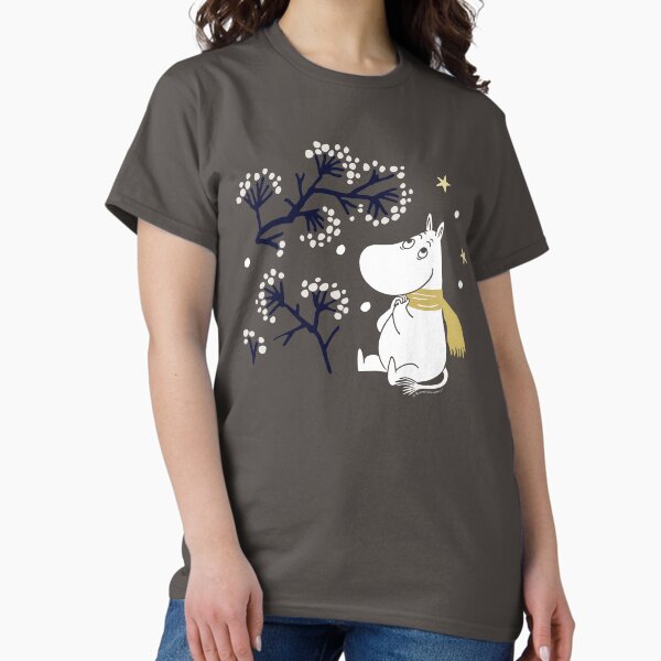 Moomin Moomintroll Winter Watching The Snow T-Shirt