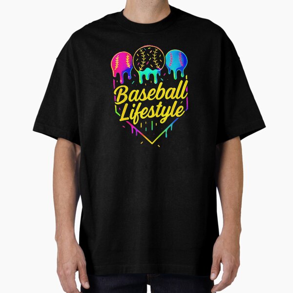 Neon Baseball Lifestyle Drip Color Splash T-Shirt
