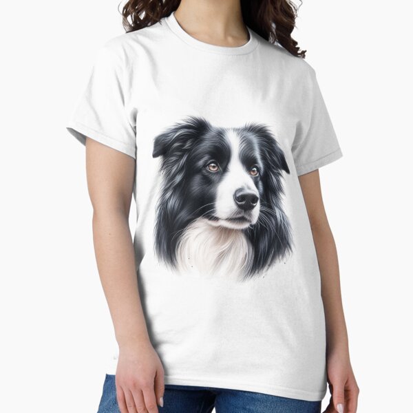 Realistic Border Collie Dog 2 T-Shirt