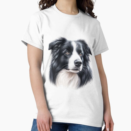 Realistic Border Collie Dog 2 T-Shirt