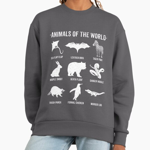 Simple Vintage Humor Funny Rare Animals of the World Sweatshirt