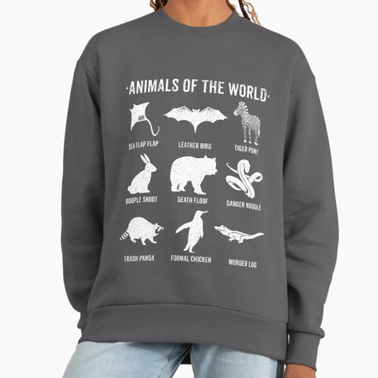 Simple Vintage Humor Funny Rare Animals of the World Sweatshirt
