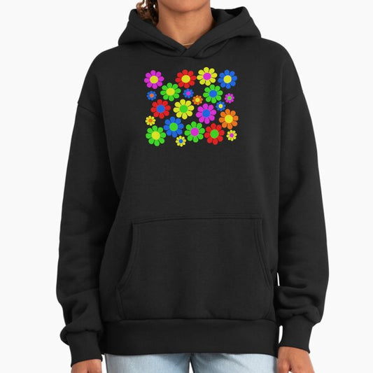 Hippy Flower Daisy Spring Pattern Hoodie
