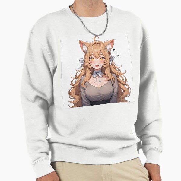 Cute Busty Neko Cat Girl Kawaii Anime Aesthetic Sweatshirt