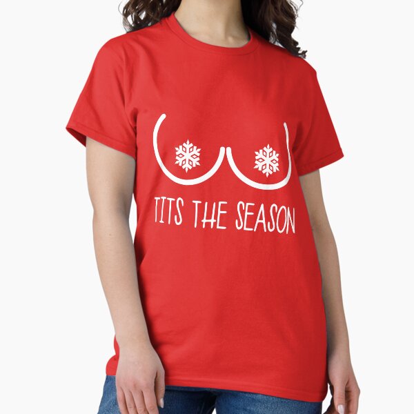 Snowflake, tits the season, Naughty Nice Nobhead , Rude Funny Christmas Check List , Christmas Party, Karma, gift for him, T-Shirt