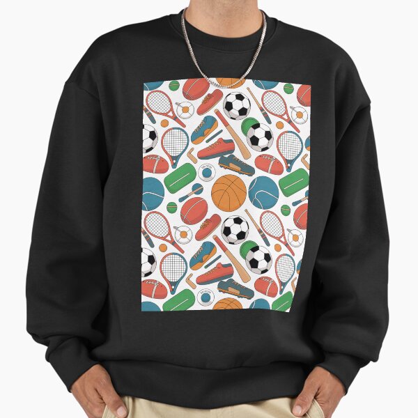 Colorful Sports Equipment Seamless Pattern Sweatshirt