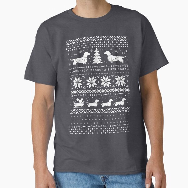 Dachshunds Christmas Sweater Pattern T-Shirt