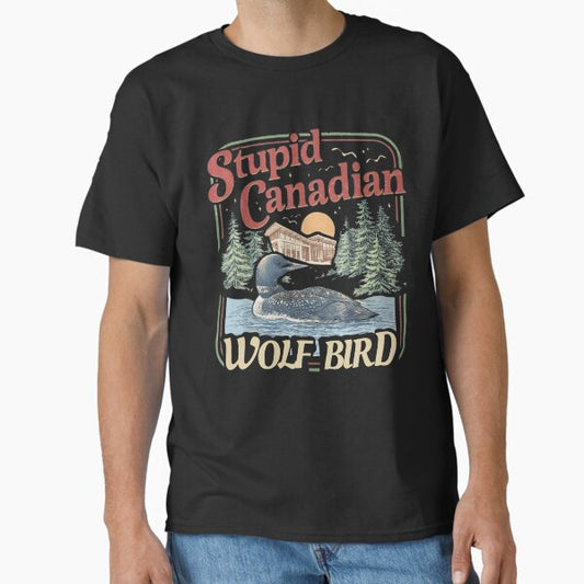 Funny Stupid Canadian Wolf Bird – Absurd Animal Meme T-Shirt