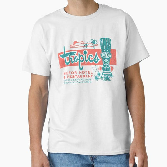 Tropics Motor Hotel / Tiki / 1950s / Polynesian / Retro Surf Style T-Shirt