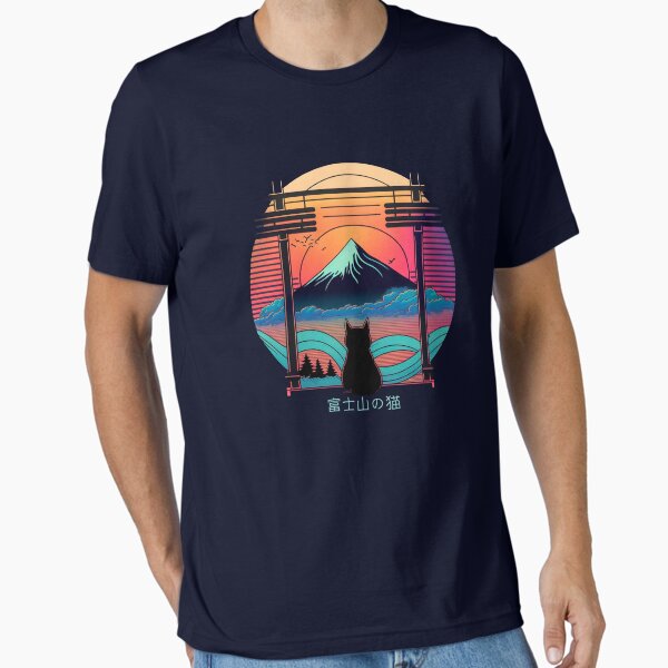 Cat in Mt Fuji T-Shirt