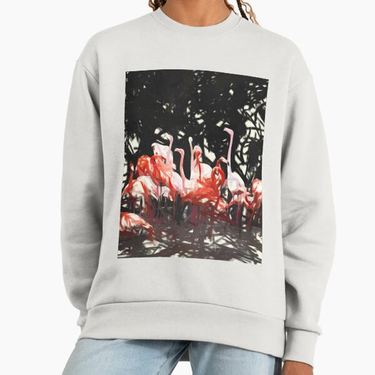 Flamingoes Under The Banyan Tree #painting Sweatshirt