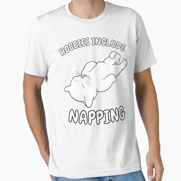 Hobbies Include Napping | Sleeping White Cat T-Shirt