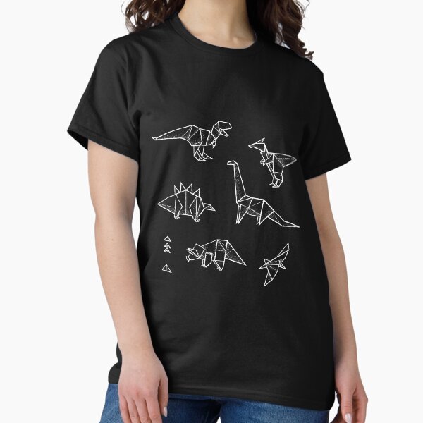 Black and white origami dinosaurs T-Shirt