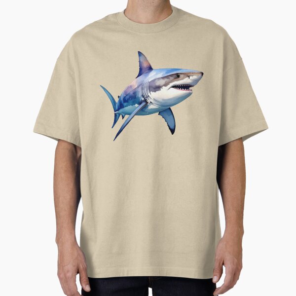Hunter from the Deep, Shark in Watercolor Style T-Shirt