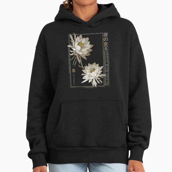 Japanese anime moon flower aesthetic Hoodie