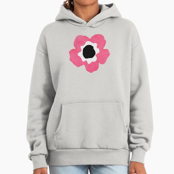 So Pink - Mod Flowers in Pink and White Hoodie