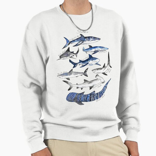 Sharks Watercolor Chart Sweatshirt