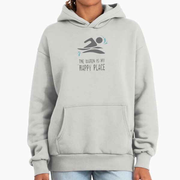 Wild open water swimming, winter bathers. The Water is my Happy Place fun for swimmer lovers. Caroline Laursen Original Hoodie