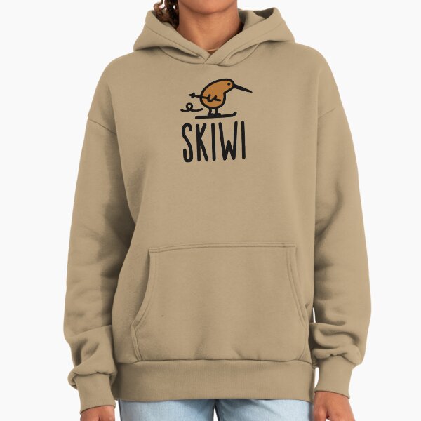 Skiwi funny kiwi New Zealand bird ski cartoon Hoodie