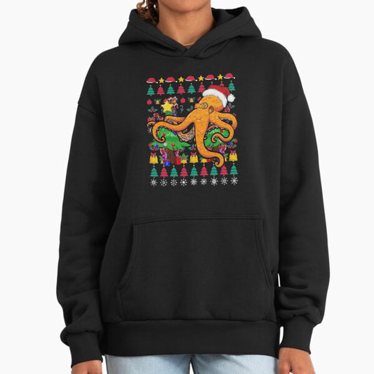 Santa Claus Octopus Ugly Christmas Santa Hoodie