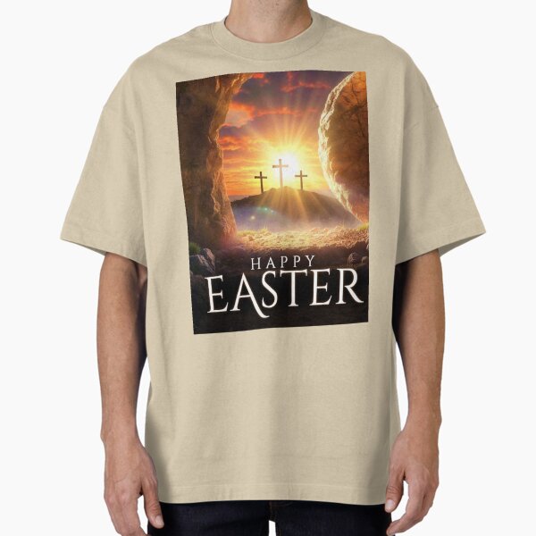 Happy Easter Crosses – Christian Resurrection Sunrise Art T-Shirt