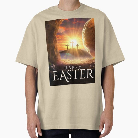 Happy Easter Crosses – Christian Resurrection Sunrise Art T-Shirt