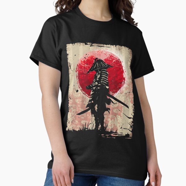 Japanese Art Samurai Vintage Fighter Retro Design T-Shirt