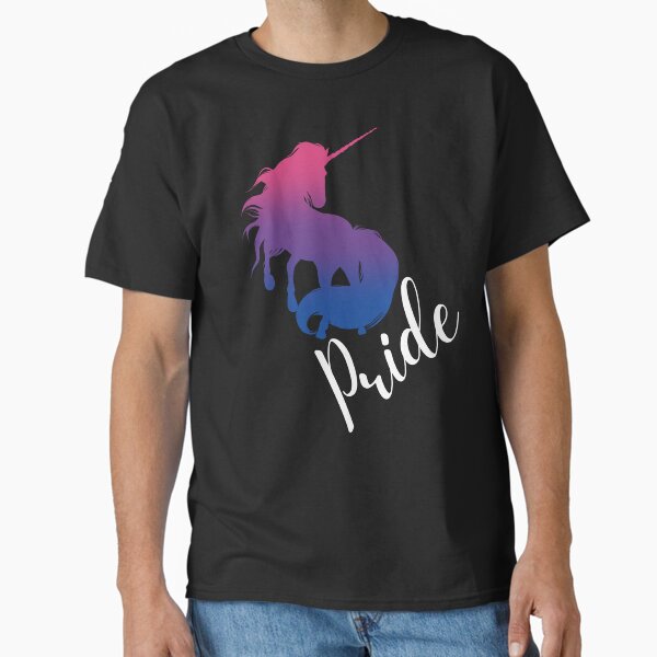 LGBTQ Pride, Unicorn in Bisexual Flag Colors T-Shirt