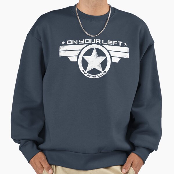 "On Your Left Running Club" Distressed Print 2 Sweatshirt