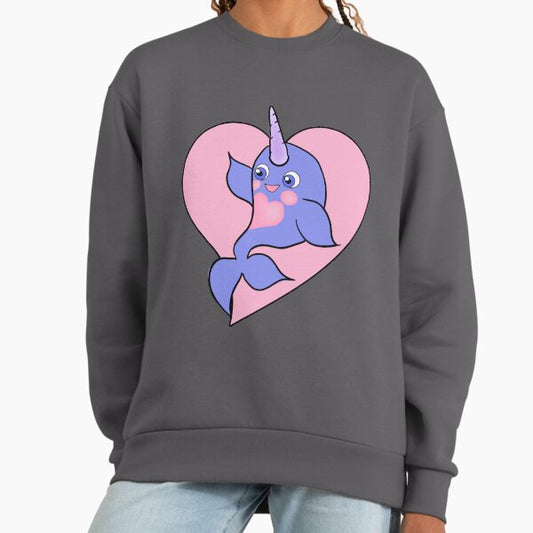 Cute pink Narwhal Heart Sweatshirt