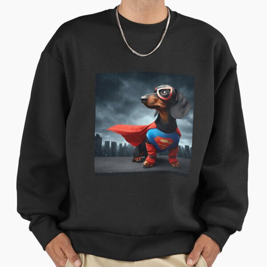 Superhero Dachshund: Tiny Hero, Big Bark Sweatshirt