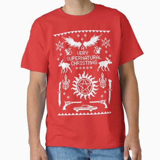 A Very Supernatural Christmas Sweatshirt Pattern T-Shirt