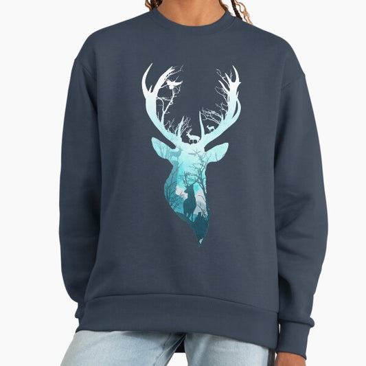 Deer Blue Winter Sweatshirt