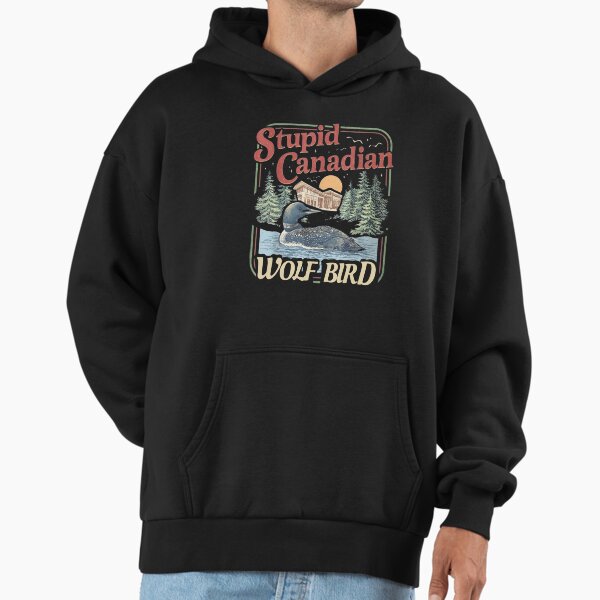 Funny Stupid Canadian Wolf Bird – Absurd Animal Meme Hoodie