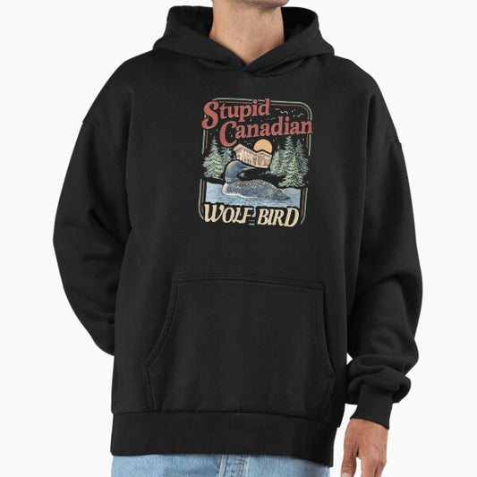 Funny Stupid Canadian Wolf Bird – Absurd Animal Meme Hoodie