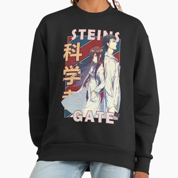Okabe and makise Vintage Stripe Design Sweatshirt