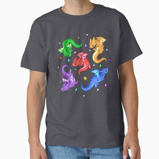 Gem Dragon Pattern T-Shirt